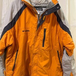Columbia Orange and Gray Windbreaker Waterproof Outdoor Jacket